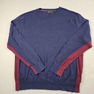 Banana Republic Men's XL Blue Red Pullover Crewneck Sweater Pima Cotton